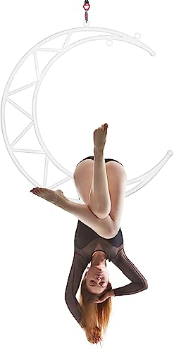 ENHEN Aerial Hoop Mondform Luftlyra Hoop Ring, Ring, Deckenmontaged Doppelpunkt Yoga Swing für Akrobatisch/Home/Fitric/Baum, Metall Gymnastics -Ausrüstung