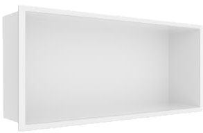 BALNEO WALL-BOX ONE Niche de Douche Murale Blanche Niche de Douche en Acier Inoxydable 45x20x10cm Blanche, Niche Étanche Pour Ustensiles de Salle de Bain, Installation de Niche Flexible