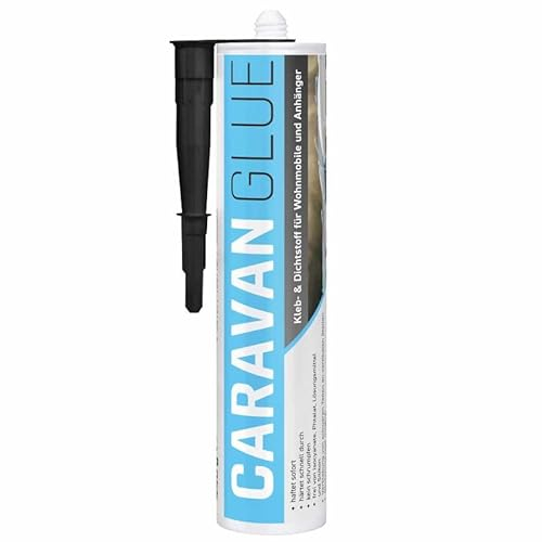 EVERGLUE Caravan Glue 1K MS Montagekleber UV-beständig 440g Kartusche MS-Polymer Kraftkleber extra stark elastischer Kleb-und Dichtstoff zum Kleben und Abdichten am Camper, Caravan, Wohnmobil
