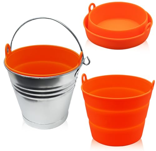 2Pcs Grease Bucket Silicone Liner for Traeger Drip Tray Liner, Compatible with Traeger Grease Barrel Liner for Traeger Bucket, Reusable Pellet Grill Liner Accessories for Pit Boss Grease Bucket