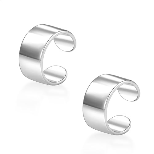 ALEXCRAFT Thick Ear Cuff Silver Set Non-Piercing Fake Helix Brosk Ear Cuff Utan Ear Hole Wrap Örhänge Fake Piercings Ear Cuffs Öron Clips for Women Flickvän Mamma