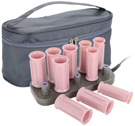 BigKing 10 PZ Bigodini Elettrici a Riscaldamento Rapido con Borsa, Bigodini per Acconciature per Grande Capolino di Fiore di Pera Riccia, Durevoli e di Lunga Durata, Strumenti per Parrucchieri