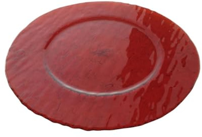 B'GHEST Set 6 mazzi sottopiatto in vetro di colore rosso. Dimensioni: Ø33 cm.