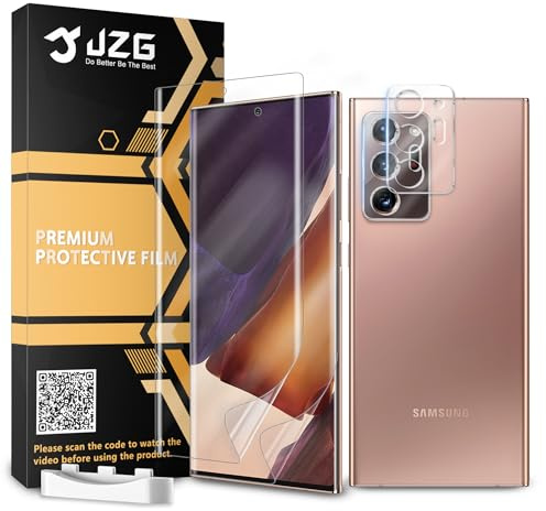 JZG 2x Film for Samsung Galaxy Note 20 Ultra Screen Protector (Not Glass) + 2x Camera Lens Protecter, Self-healing, Support Fingerprint Unlock, Anti-Fingerprint, Case friendly