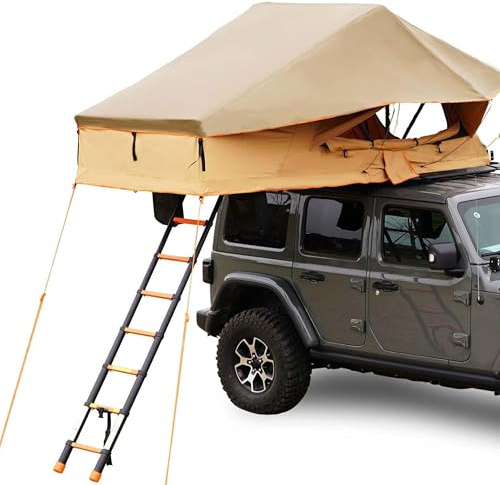 EinParts Tienda de techo EPTENT04, poliéster Oxford 420D, 239 x 139 x 124 cm, 2-3 personas, colchón de 50 mm, escalera telescópica, mosquitera, impermeable