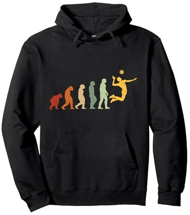 Evoluzione Volleyball Ball Pallavolo Pallone Volleyball Felpa con Cappuccio, Unisex per adulti, Nero, M