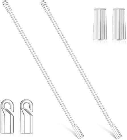 17 Inch 2 Pc Clear Vertical Blind Opener W Wand w Hook & Grip, Blind Rod & Control Handle Stick (2 pcs)