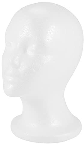 Aboiledy Tête de mannequin en mousse pour femme - Tête de mannequin de vitrine - Tête de mannequin - Tête de mannequin - Tête de mannequin - Tête pour masques, chapeaux, décoration DIY