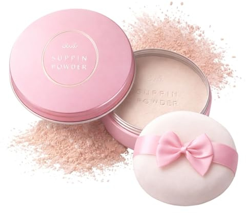 Club Suppin Translucent Setting Powder Foundation, Loose Pressed Powder, Makeup Setting Powder & Finishing Powder for Face with Shea Butter, Amino Acid& Aloe, Overnight Japanese Skincare, PASTEL ROSE