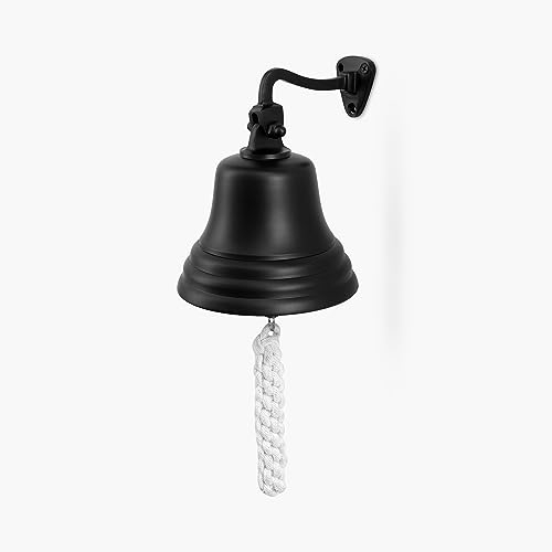 ACL Bar Home Pub Accessoires Sonnette à Main - Porte-Sonnette de Bar Murale Décorations Nautiques - Sonnette Noire Unique avec des Sons forts et Nets Idéal pour Noël, Réception, Pub 4 Pouces