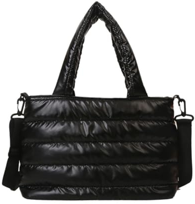 TIAASTAP Puffer Tote Bag für Damen Gesteppte Puffy Handtasche Damen Groß Umhängetasche Stepptasche Leicht Schultertasche Shopper Damen Groß Crossbody Bag Gesteppte Tasche mit Reißverschluss