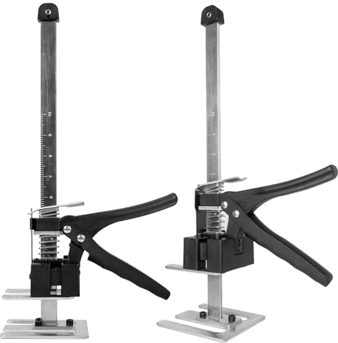 Guolich 2 Pièces Leve Plaque Placo, Système de Nivellement des Carreaux Outil, Réglable Deplace Meuble, Avec échelle Pour Les Sols, les Fenêtres et les Armoires-Capacité Jusqu'à 480kg/1058lbs(38.8cm)