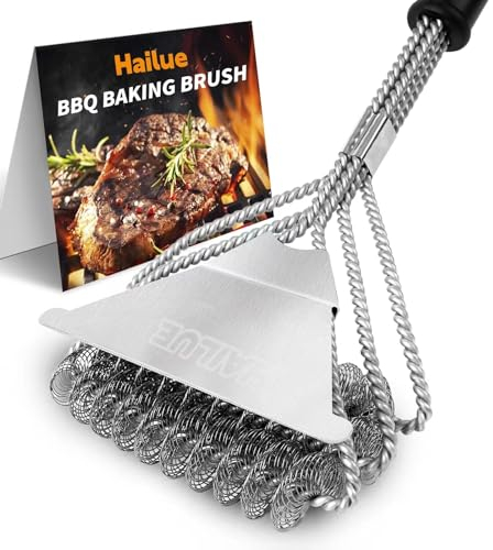 Grillbürste und Schaber, borstenfrei, Grillreinigungsbürste, Grillsicherheitsgrillbürste, geeignet für jeden Grill, Grillsicherheitsgrillzubehör, Geschenke für Grillzauberer/Männer/Papa