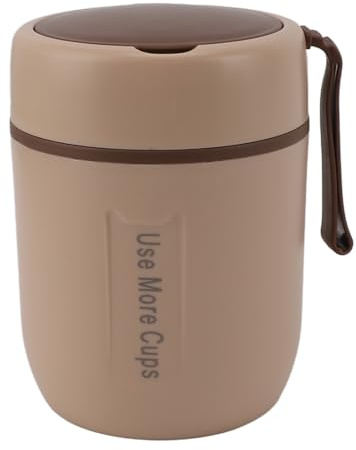 Récipient Alimentaire Isolé De 500 Ml, Thermos à Soupe Pour Aliments Chauds, Pot Alimentaire Isolé, Récipient à Soupe Sous Vide En Acier Inoxydable 304, Tasse Isolée Pour L'école(Couleur Café)