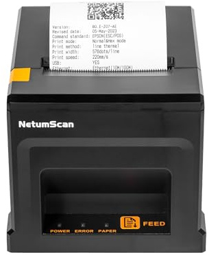 NetumScan USB POS Receipt Printer, 80mm Thermal Receipt Printer with Auto Cutter Cash Drawer, 300mm/s, Support Windows/Mac/Linux, Restaurant Kitchen Printer for ESC/POS(Only USB Interface) 8360