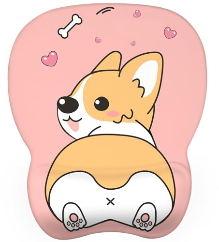EooCoo Mouse Pad with Wrist Rest, Mouse Pad, Gaming Mousepad, Corgi