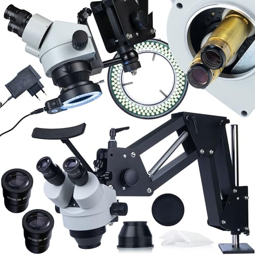 Rosfix Proxima Pro MSPP-B-WDMS2 - Stereo Microscope with LED Lighting | 7X - 45x Zoom | For Electronics, Jewelry, Labs | Binocular Microscope