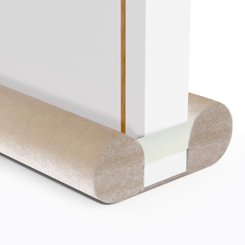 BKSAI Boudin de Porte Isolant Froid Double 60-75CM Bas de Porte Isolant Sans Colle - Boudins Portes Isolation Froid Anti Bruit Poussière Lumière Insectes - Beige