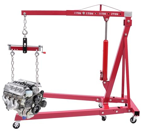 Motorheber Werkstattkran 2 t Klappbarer Hydraulikkran und Motorausgleicher Hebekran Schwerlastkran für Kfz-Werkstätten, Werkstätten, Lagerhäusern