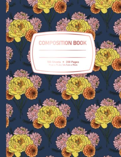 Dahlia Bouquet Notebook: College-Ruled, 100 Pages Composition Notebook