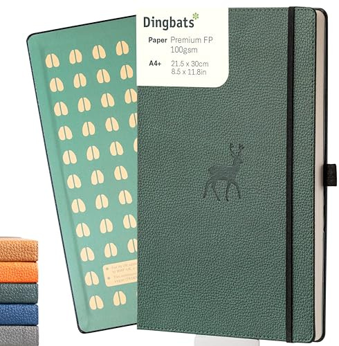 Dingbats* - Wildlife Lined Extra Large A4 Notebook - PU Leather Hardcover Journal for Work, Writing - Pocket, Elastic Closure, Pen Holder, Bookmark