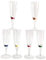 DPWELL 6 Pack LED Wine Champagne flute's Light Up Glasses LED Liquid Activated