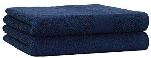 Betz 2-TLG. Handtuch-Set Premium 100% Baumwolle 2 Handtücher 50x100 cm Farbe dunkelblau