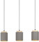 EGLO Pendelleuchte Albariza, 3-flammige Hängelampe Vintage, Hängeleuchte aus Stahl, Holz und Textil in Schwarz, Natur, Cappuccino, Gold, Esstischlampe, Wohnzimmerlampe hängend mit E27 Fassung
