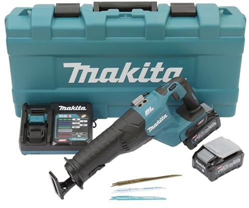 Makita JR001GM201 Sega a gattuccio 40 V Max. 4,0 Ah, 2 batterie + Caricatore in Valigetta per Il Trasporto, Multi