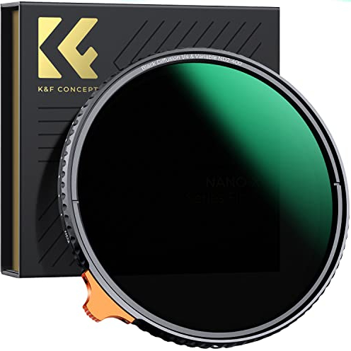 K&F CONCEPT Filter 67mm Black Mist 1/4 & Variable ND2-ND400 2-in-1-Multifunktionsfilter (Nano-Xcel Serie)