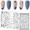 skytowards 7 Blatt Nagelsticker Selbstklebend Abstrakt Nagelaufkleber Schwarz Nail Art Stickers Nageltattoos Blumen Nageldesign Sticker Aufkleber Nagel Stempelset Fingernägelaufkleber für Frauen