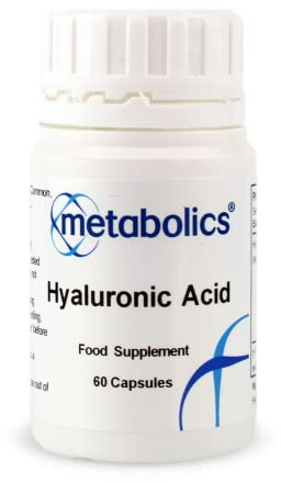 Hyaluronic Acid 200 mg – 60 Vegan Capsules | Skin Hydration, Joint Mobility & Eye Support | Additive‑Free | UK Made | Metabolics