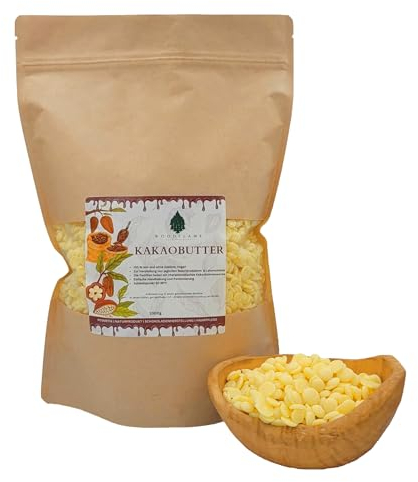 Woodflame Kakaobutter | Pastillen | 100g | Perfekt geeignet für Kosmetik | natürlich vegan und rein | Theobroma cocoa seed butter | Lebensmittelqualität (100g)