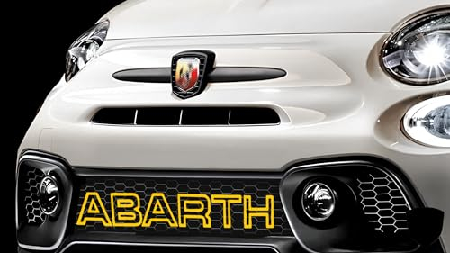 Décoration Calandre Abarth Original Logo pour Fiat 500, Punto Evo, 595 (Jaune)