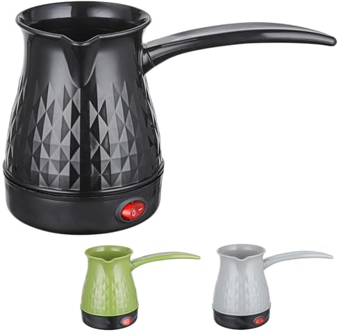 OXFUZZ Quick-heating Electric Coffee Pot 500 Ml, Stainless Steel Electric Turkish Coffee Maker, Portable Coffee Pot with Automatic Switch-off Protection And Removable Handle,Black