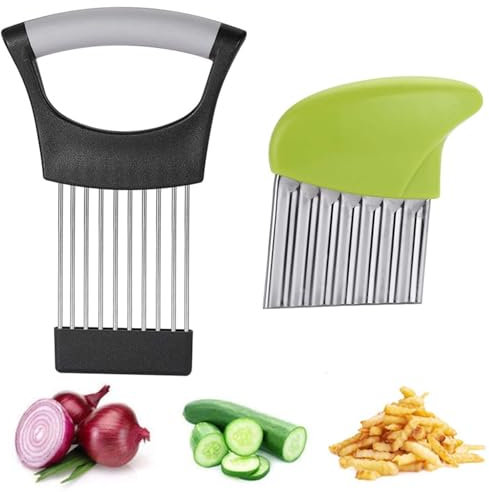 VIDSTW 1 Pezzi Affetta Verdure e 1 Pezzi Taglia Patate, Affettatrice di Cipolle Tagliapatate, Taglia Zucachine Taglia Patate Fritte Assistente di Cucina, per Cipolle, Mele Patate Cetrioli