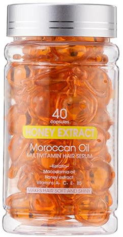 Capsule Di Siero Condizionante Levigante - 40 Pezzi -Trattamento Riparatore per Capelli Secchi E Crespi - Adatto a Donne E Uomini - Siero per Capelli Lucidi, Morbidi E Setosi (Honey)