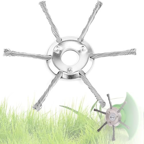 Petrol Strimmer Head,Steel Wire Grass Trimmer,Indestructible Brush Cutter Attachment with Knotted Wire, 24.5mm Replacement for Lawn Mowers & Grass Trimmers(7inch)