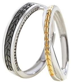 Homxi Anpassat namn justerbar ring för dam herr 925 sterling silver, enkel rund, silverband svart guld par vigselringar, Sterlingsilver, Ingen ädelsten