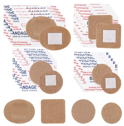 200pcs Petit Pansements pour Visage, Disponibles en Quatre Tailles Rond Ovale et Carré Fabriqués en Tissu Respirant ils Conviennent aux Écorchures Légères et à la Protection des Plaies