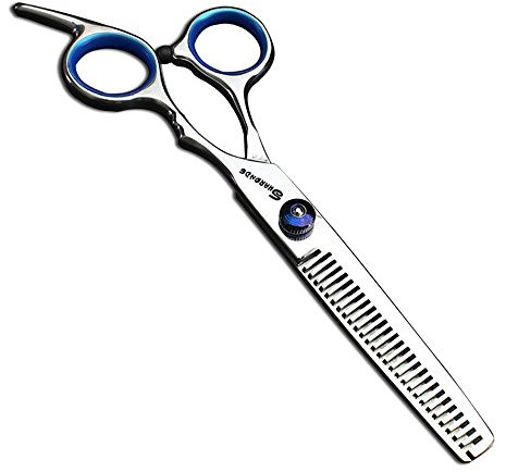 Forbici professionali da parrucchiere da 15,2 cm in acciaio inox giapponese professionale forbici per capelli o la famiglia con un taglio di capelli (forbici sfollanti a vite blu)