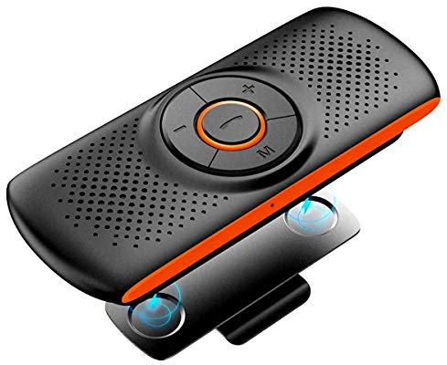 TIANSHILI Bluetooth Visor Clip Car Speaker, Wireless Handsfree Speakerphones, Stereo Sound Enhanced Bass/Built-in Mic/TF Card Player/Google Assistant Voice Command Portable Speakers…