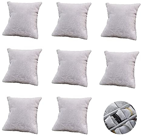 Togetherkings, 8 cuscini per orologi da polso, cuscino per display gioielli, piccolo bracciale, 7 × 8 cm, per orologi, bracciale, orologio, scatola portagioie (velluto di ghiaccio grigio)