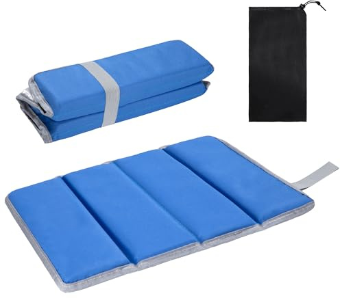 Cuscino di Seduta Pieghevole Tappetino da Seduta Portatile con Borsa di Trasporto Cuscino da Stadio Leggero per Campeggio Parco Picnic Escursionismo (Blu)