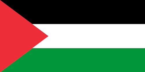 Bandera - 90 x 150 cm / 150 cm 90 cm - de poliéster con ojales dorados - Duradera y resistente a la intemperie (Palestina)