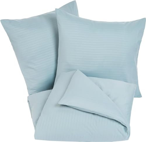 Sonive Deluxe Mikrofaser Bettbezug-Set mit Kissenbezug – Bettwäsche 135x200cm/Kopfkissenbezug 80x80cm, Spa-Blau,ÖKO-TEX Bettwäsche mit Eckbänder