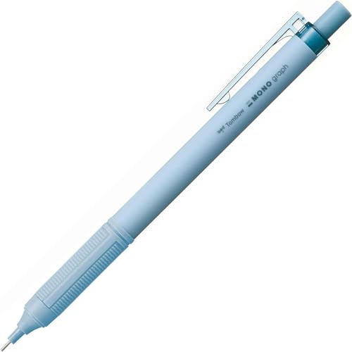 Tombow - Portaminas MONO Graph Lite en Colores Smokey - Lápiz con Goma recambiable - Portaminas con Mina de 0,5mm y Cuerpo Antideslizante Color Azul Ahumado