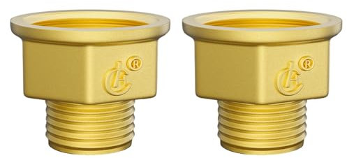 Aitsite Reductor de 3/4 a 1 pulgada de latón, extensión reductora con hexágono, rosca exterior de 3/4 pulgadas x rosca interior de 1 pulgada, reducción para la conversión de conexiones de tubería (2