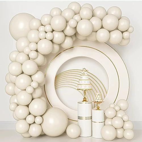 84 Stück Luftballons Girlande Beige Helium Ballon Girlande für Hochzeit Geburtstag Babyparty Abschlussfeier Dekoration