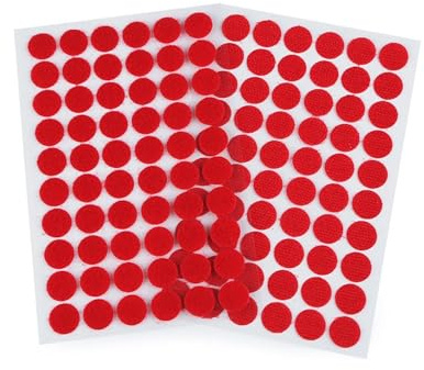 cyclingcolors Tondini Adesivi Tondo Adesivo Tondo Punti Autoadesivi Gancio Anello Nastro Puntini per Decorazioni da Parete Foto Oggetti Fai da te Artigianato 60 coppie 15mm, rosso